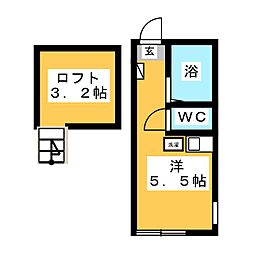 ARBORBLUETRIA ワンルームの間取図画像