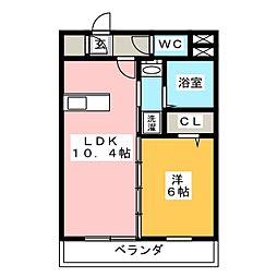 ラ・シルエラ 1LDKの間取図画像