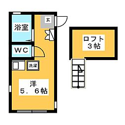ヒルズ大島 ワンルームの間取図画像