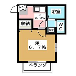 ムーンスカイ 1Kの間取図画像