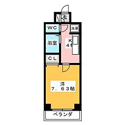 カッシア川崎レジデンス 1Kの間取図画像