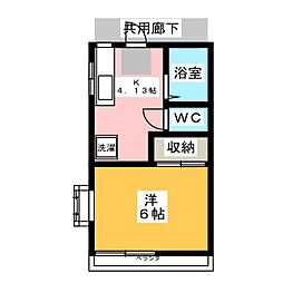 ハイツエメロード 1Kの間取図画像