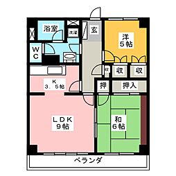 エクセルプラザ 2LDKの間取図画像