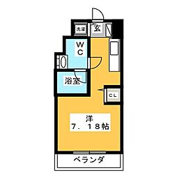 ドールマウスタワー ワンルームの間取図画像