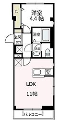 シャルマン・K 1LDKの間取図画像