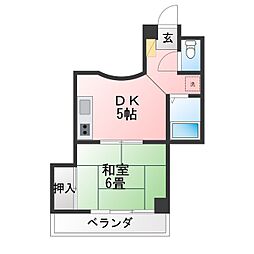 原信ビル 1DKの間取図画像
