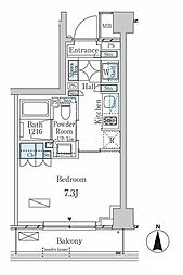 ラティエラ武蔵小杉 1Kの間取図画像