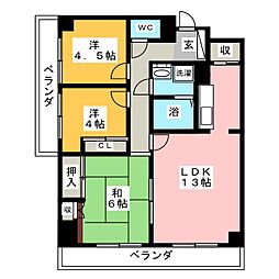 ラ・プリメーラ 3LDKの間取図画像