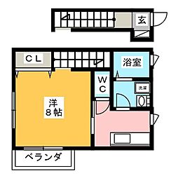 クレールトキオ 1Kの間取図画像