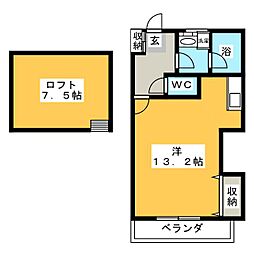 シャッセ中原 ワンルームの間取図画像