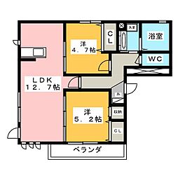 SiriusB 2LDKの間取図画像