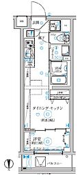 RELUXIA武蔵中原 1DKの間取図画像