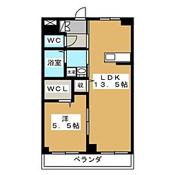 クローネハイム3 1LDKの間取図画像