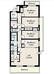 S-FORT横浜青葉台 4LDKの間取図画像
