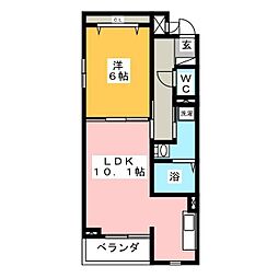 コンフォートアゼリア 1LDKの間取図画像