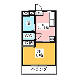 ホワイトハイツ 1Kの間取図画像
