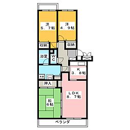 エスポワール松風台2番館 3LDKの間取図画像