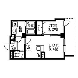ディアコートあざみ野 1LDKの間取図画像