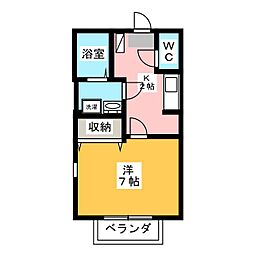 プリシェールしらとり台 1Kの間取図画像