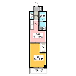 ヴィラ・グランデ青葉台 1DKの間取図画像