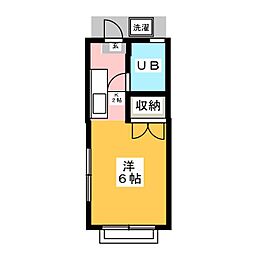 しらとりハイツ ワンルームの間取図画像
