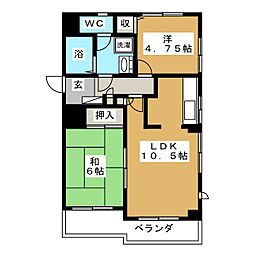 ガーデンハウス参番館 2LDKの間取図画像
