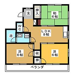ガーデンハイム綱島 3LDKの間取図画像