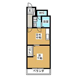 アネックス日吉 1DKの間取図画像