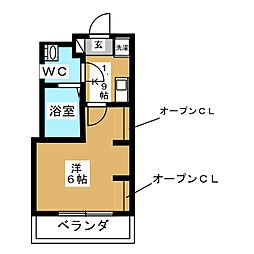 リーベンデル日吉 1Kの間取図画像