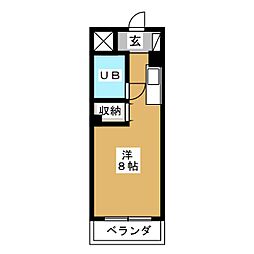 ベルヴュ日吉 ワンルームの間取図画像
