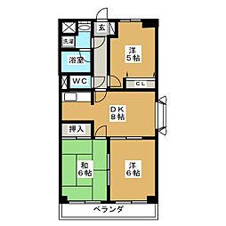 メジャーモ広町2 3DKの間取図画像