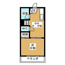 サマックスガーデニアハイツ 1DKの間取図画像