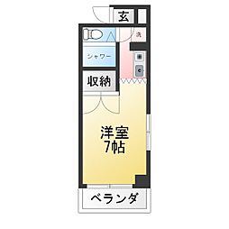 コーポ落合 1Kの間取図画像