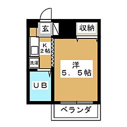 コーポラス松慶 1Kの間取図画像