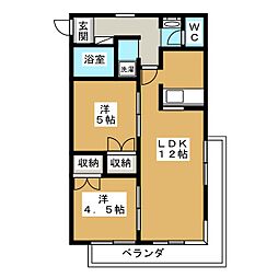 ベル.ドミール 2LDKの間取図画像