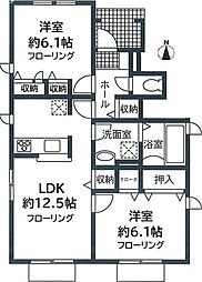 レオパルド日吉A 2LDKの間取図画像
