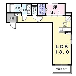 カーサ アヴァンツァーレ 1LDKの間取図画像