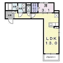 カーサ アヴァンツァーレ 1LDKの間取図画像