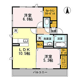 ラウレア 2LDKの間取図画像