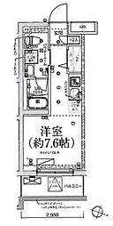 マテリア横浜Ｎｏｒｔｈ 1階ワンルームの間取り