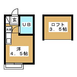 アムズ神大寺 ワンルームの間取図画像