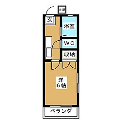 アーバンヒルズ 1Kの間取図画像