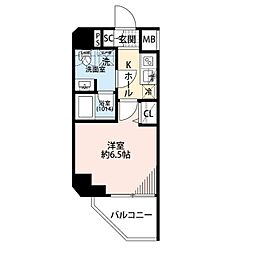 プレール・ドゥーク横濱子安 1Kの間取図画像