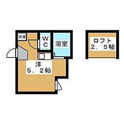 SOLA新子安 ワンルームの間取図画像