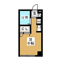ミスターBビル ワンルームの間取図画像