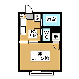 リバティ1 1Kの間取図画像