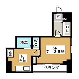 東神奈川クインビル 1Kの間取図画像