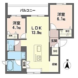 協榮ビルディング 2LDKの間取図画像