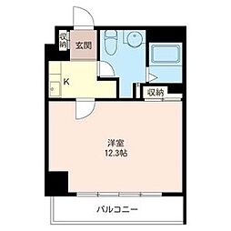 アドミラーブル横濱 1Kの間取図画像