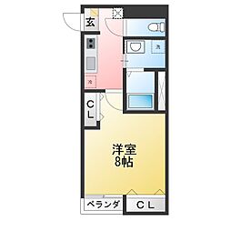 セレスティアル浦島 1Kの間取図画像